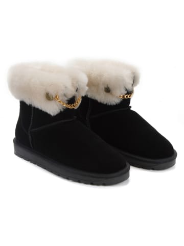 NICEBAY Leren winterboots "Lertrude" zwart
