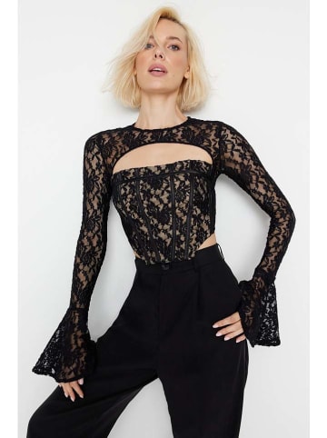 trendyol Bluse in Beige/ Schwarz