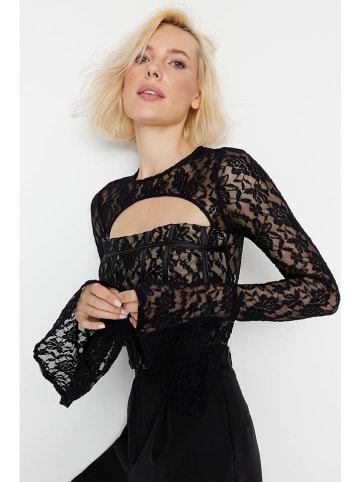 trendyol Bluse in Beige/ Schwarz