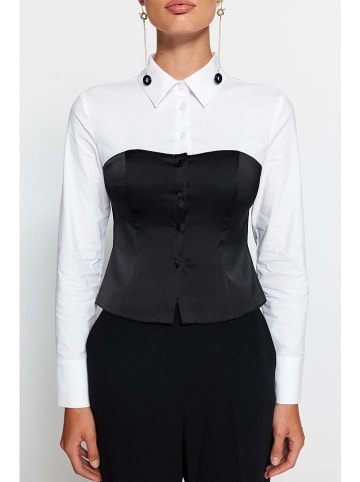 trendyol Blouse zwart/wit