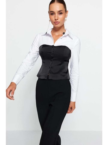 trendyol Blouse zwart/wit