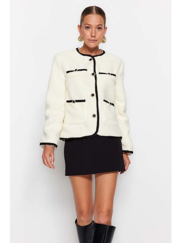 trendyol Blazer in Creme/ Schwarz