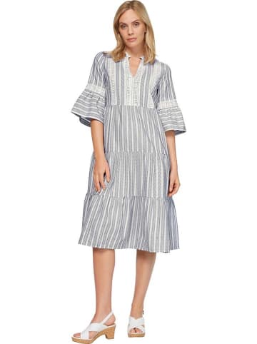 Heine Kleid in Dunkelblau/ Weiß