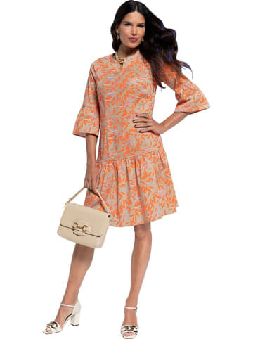 Heine Kleid in Orange/ Beige