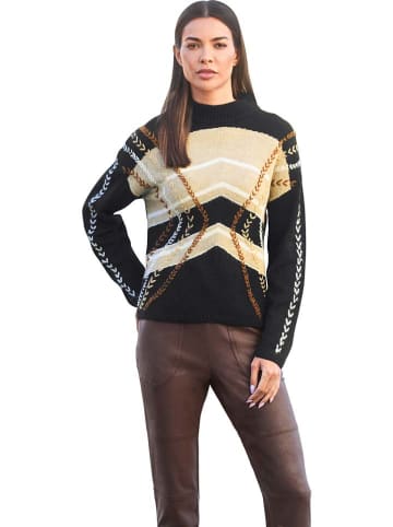 Heine Sweter w kolorze czarno-beżowym