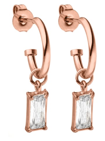 PURELEI Rosévergold. Halbcreolen "Shine Bright" mit Edelsteinen