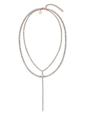 PURELEI Rosévergold. Halskette "Festive" mit Edelsteinen