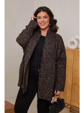 Curvy Lady Kurtka przejściowa w kolorze ciemnobrązowo-czarnym