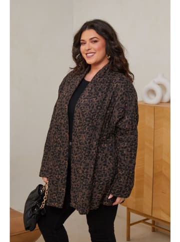 Curvy Lady Übergangsjacke in Dunkelbraun/ Schwarz