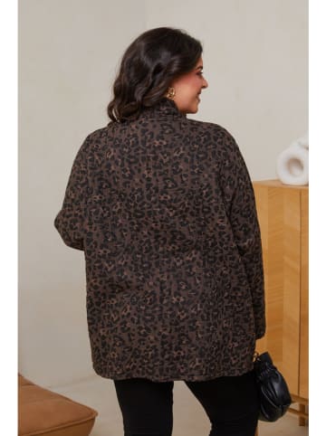 Curvy Lady Übergangsjacke in Dunkelbraun/ Schwarz