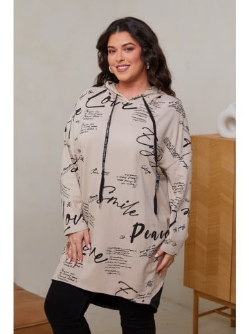 Curvy Lady Sukienka dresowa w kolorze beżowym