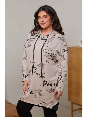 Curvy Lady Sukienka dresowa w kolorze beżowym