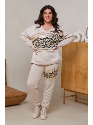 Curvy Lady 2-częściowy zestaw w kolorze kremowym