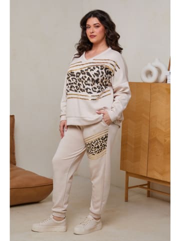 Curvy Lady 2-częściowy zestaw w kolorze kremowym