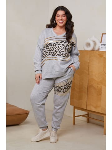 Curvy Lady 2-delige outfit grijs