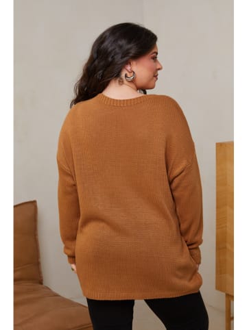 Curvy Lady Pullover in Hellbraun