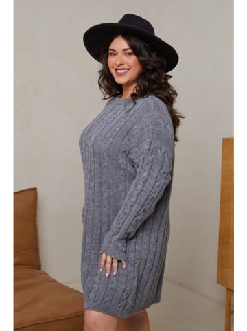 Curvy Lady Gebreide jurk grijs
