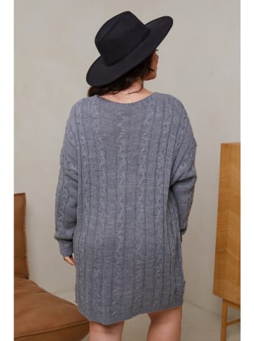 Curvy Lady Gebreide jurk grijs