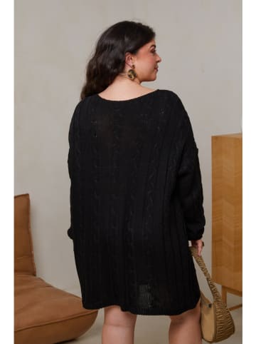 Curvy Lady Strickkleid in Schwarz