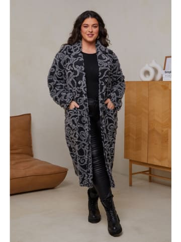 Curvy Lady Übergangsmantel in Schwarz/ Grau