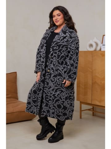 Curvy Lady Übergangsmantel in Schwarz/ Grau