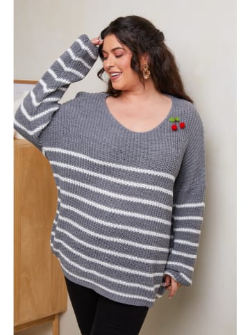 Curvy Lady Sweter w kolorze szarym