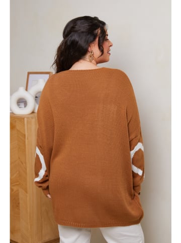 Curvy Lady Pullover in Hellbraun