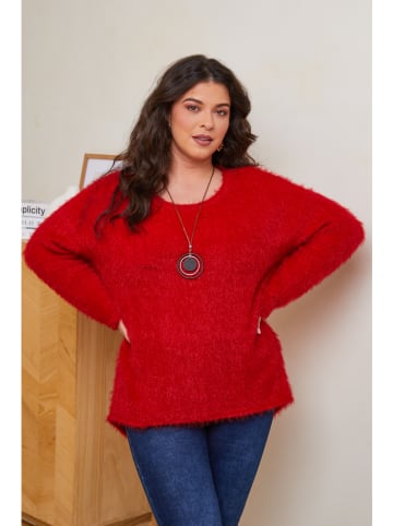 Curvy Lady Pullover in Rot