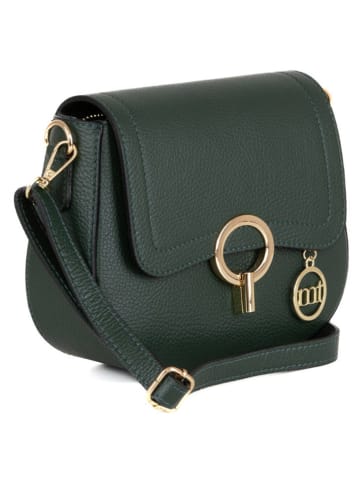 Mia Tomazzi Leder-Umhängetasche "Carracci" in Dunkelgrün - (B)23 x (H)18 x (T)7 cm