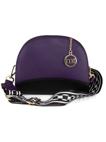 Mia Tomazzi Leder-Umhängetasche "Cassala" in Lila - (B)23 x (H)19 x (T)9 cm