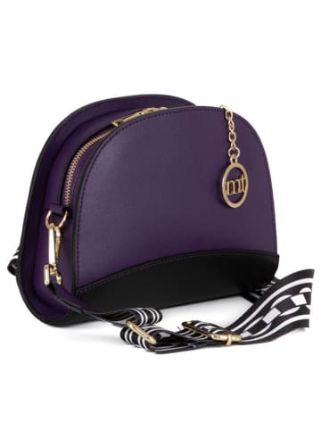 Mia Tomazzi Leren schoudertas "Cassala" paars - (B)23 x (H)19 x (D)9 cm