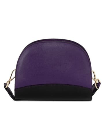 Mia Tomazzi Leren schoudertas "Cassala" paars - (B)23 x (H)19 x (D)9 cm