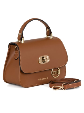 Mia Tomazzi Leder-Henkeltasche "Assab" in Hellbraun - (B)20,5 x (H)14 x (T)8 cm