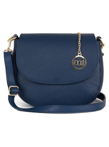 Mia Tomazzi Leder-Umhängetasche "Eschilo" in Dunkelblau - (B)23 x (H)19 x (T)8 cm