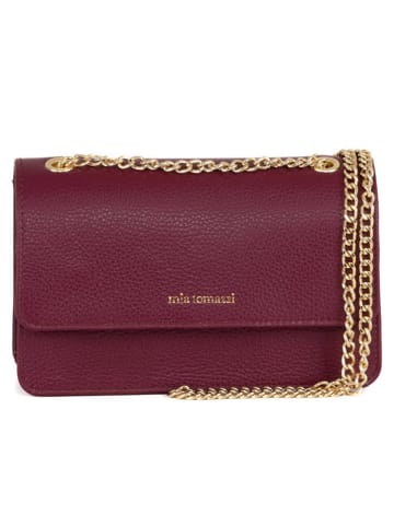 Mia Tomazzi Leren schoudertas "Bagarotti" bordeaux - (B)19 x (H)15 x (D)9 cm