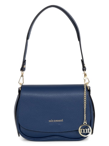 Mia Tomazzi Leder-Schultertasche "Bambaia" in Dunkelblau - (B)23 x (H)18 x (T)11 cm