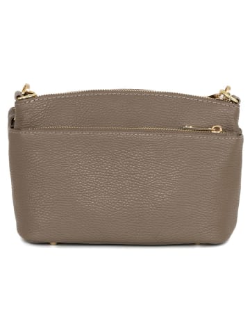 Mia Tomazzi Leder-Schultertasche "Bambaia" in Taupe  - (B)25 x (H)17 x (T)13 cm