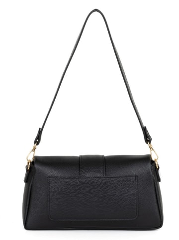 Mia Tomazzi Leder-Schultertasche "Bertinoro" in Schwarz - (B)29 x (H)16 x (T)10 cm