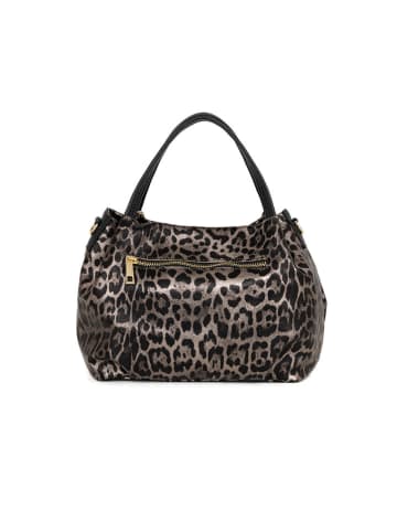 Mia Tomazzi Leder-Henkeltasche "Gioberti" in Taupe - (B)27 x (H)21 x (T)14 cm