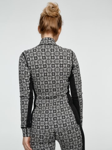 KARI TRAA Merinowollen thermo-onderhemd "Rose" zwart/wit