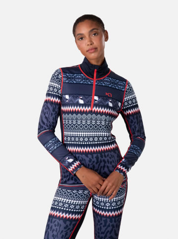 KARI TRAA Thermo-onderhemd "Lilja" donkerblauw/meerkleurig