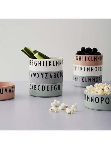 Design Letters 3er-Set: Müslischalen in Grün/ Weiß/ Grau - (H)4,2 x Ø 11 cm