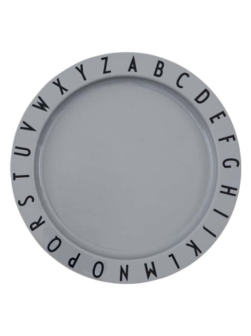 Design Letters Frühstücksteller "Eat & Learn" in Grau - Ø 20 cm