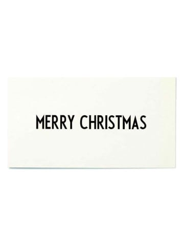 Design Letters Wenskaart "Merry Christmas" wit/zwart - (B)19 x (H)11 cm