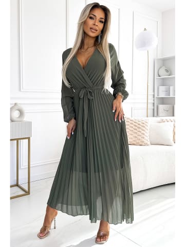 numoco Plisseekleid in Khaki