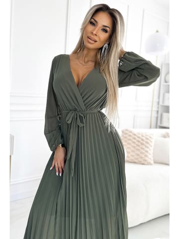 numoco Sukienka plisowana w kolorze khaki