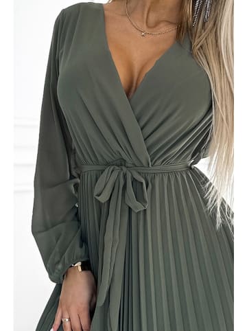 numoco Plisseekleid in Khaki