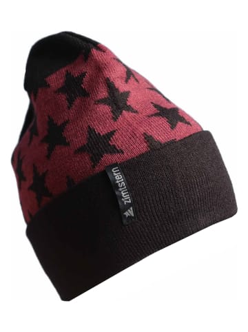 Zimtstern Mütze "Starz" in Schwarz/ Bordeaux