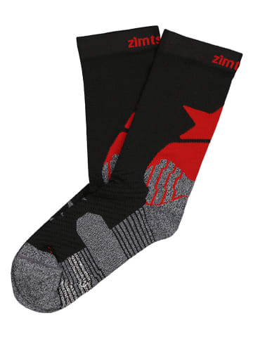 Zimtstern Sportsocken "Techsockz MTB Performance" in Schwarz/ Grau/ Rot