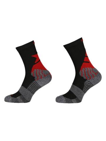 Zimtstern Sportsokken "Techsockz MTB Performance" zwart/grijs/rood